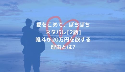 愛をこめて、ぼちぼちネタバレ[2話]唯斗が20万円を欲する理由とは?